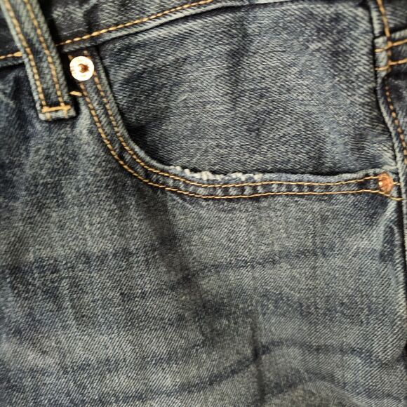 Zara Medium Wash Distressed Denim Short Jeans Size 20 - Picture 3 of 5